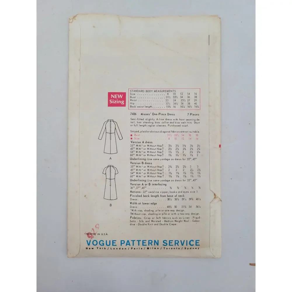 Vintage 60s 70s Vogue Dress‎ Patterns Lot of 4